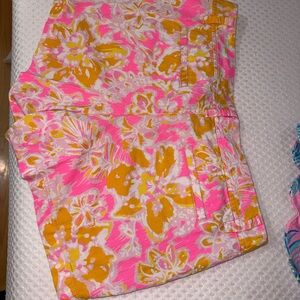 Lilly Pulitzer Pink and Gold Floral Shorts
